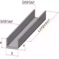 Tôle Alu brut ep.3mm pliée en U